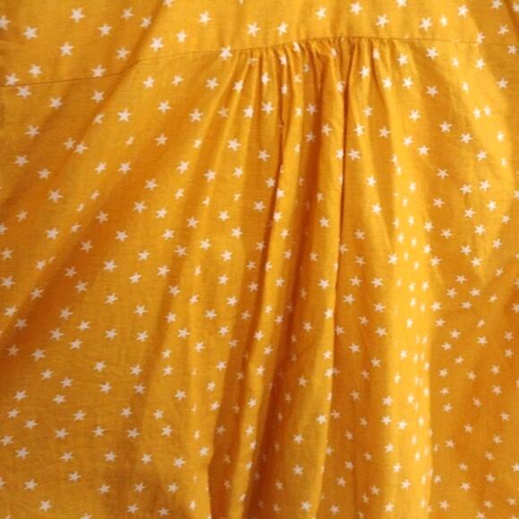Madewell Wrap Top in Star Scatter Yellow Cotton Cropped Boho Preppy Size S - Picture 12 of 13